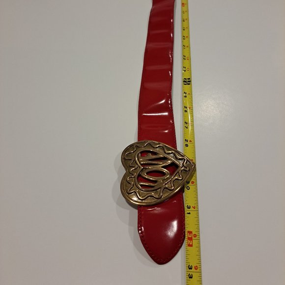 Moschino Women\'s Red Heart Love Leather Belt Size 40 / S main image 7